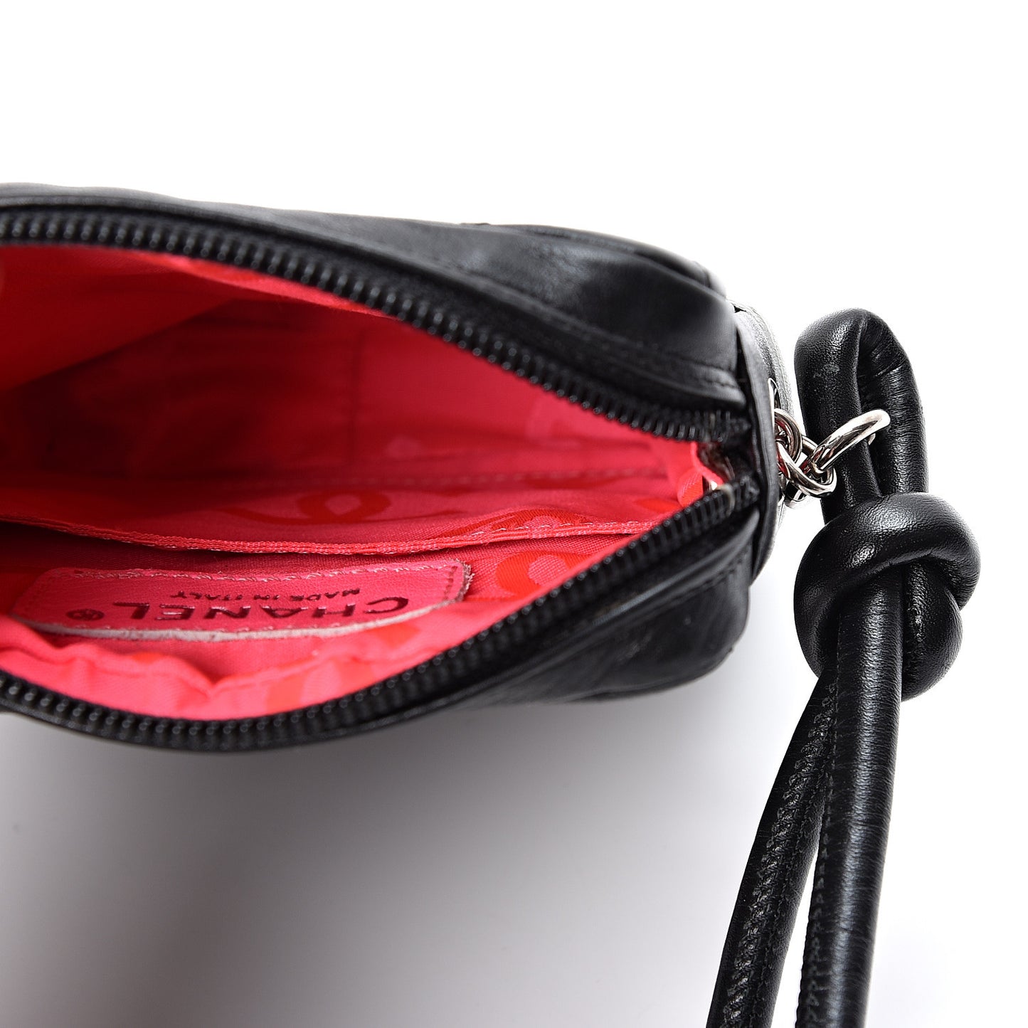 Calfskin Quilted Small Cambon Messenger Black White