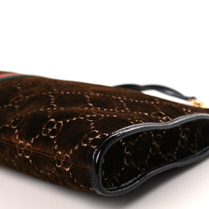 Gucci Velvet GG Monogram Large Rajah Chain Tote Brown 10 of 10