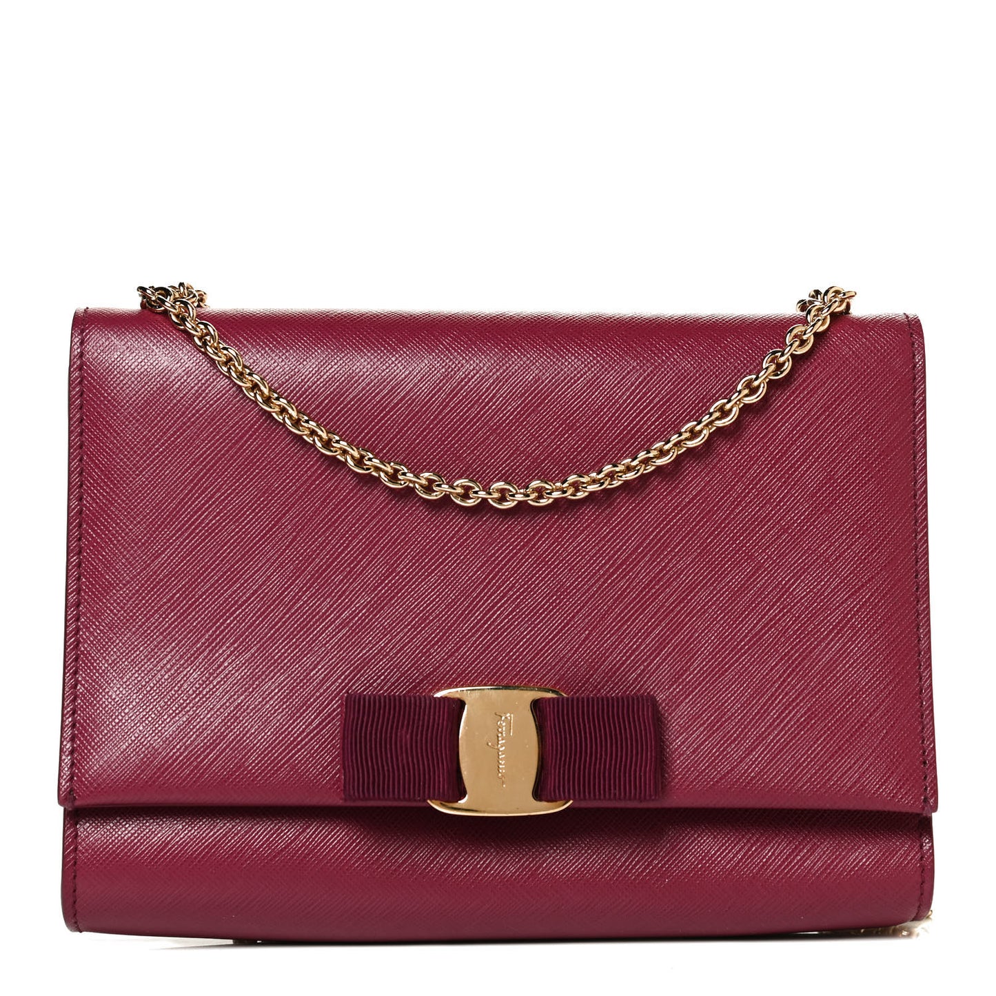 Calfskin Mini Miss Vara Bow Chain Bag Burgundy