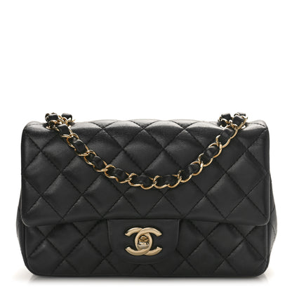 Chanel Lambskin Quilted Mini Rectangular Flap Black 1 of 9