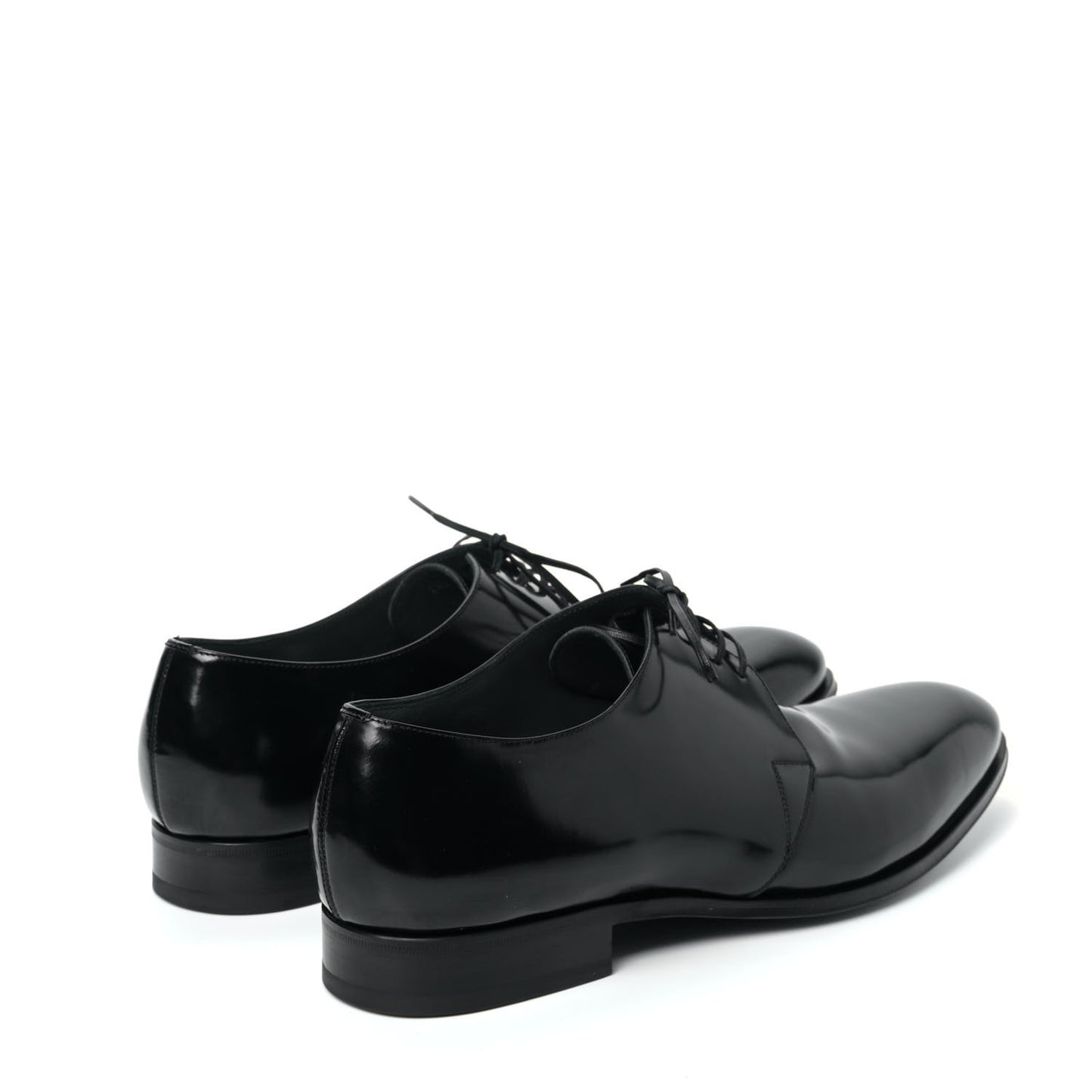 Polished Calfskin Mens Derby Shoe 44 Black