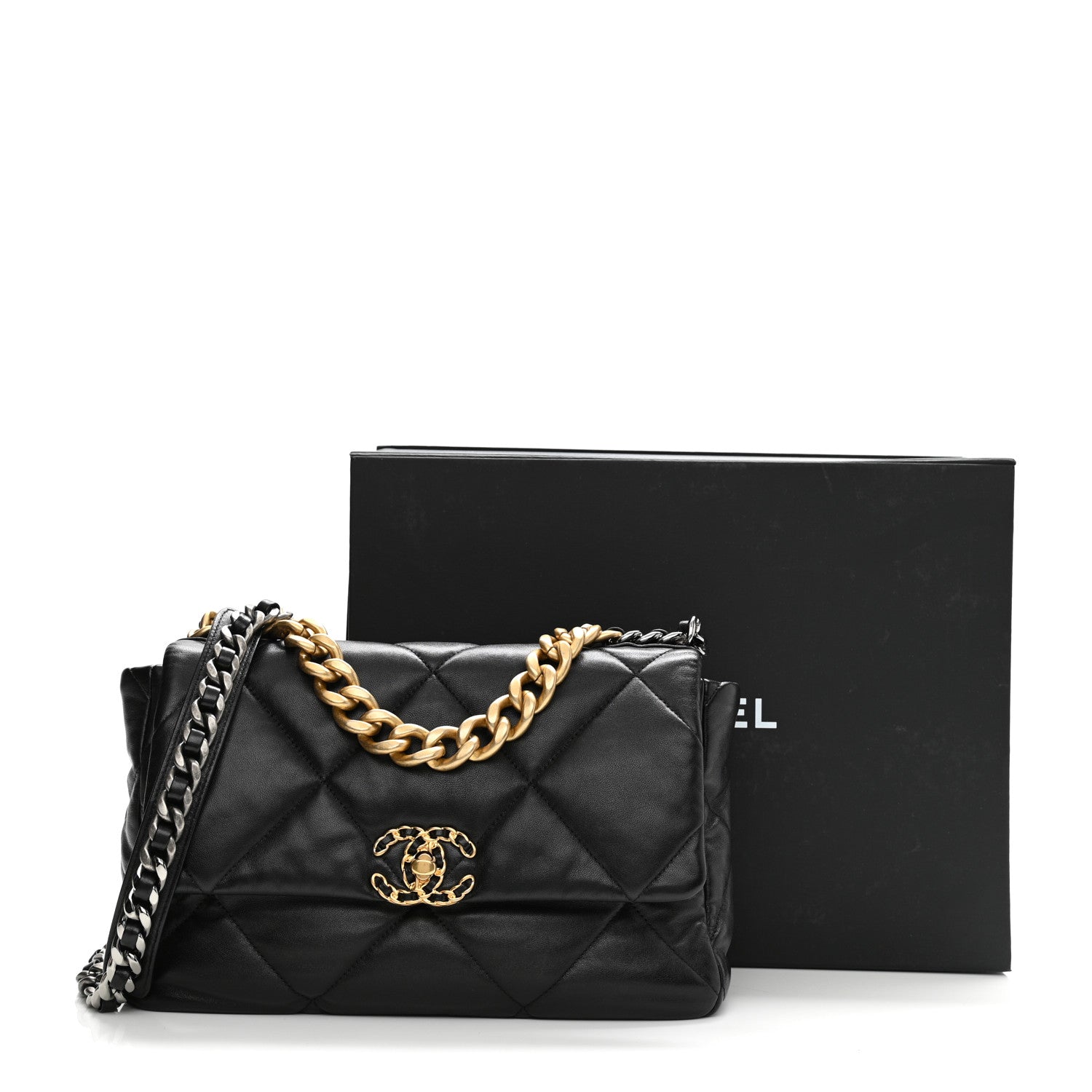 Chanel Lambskin Quilted Large Chanel 19 Flap Black 9 of 9