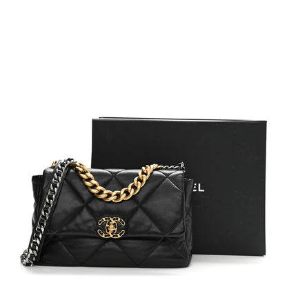 Chanel Lambskin Quilted Large Chanel 19 Flap Black 9 of 9