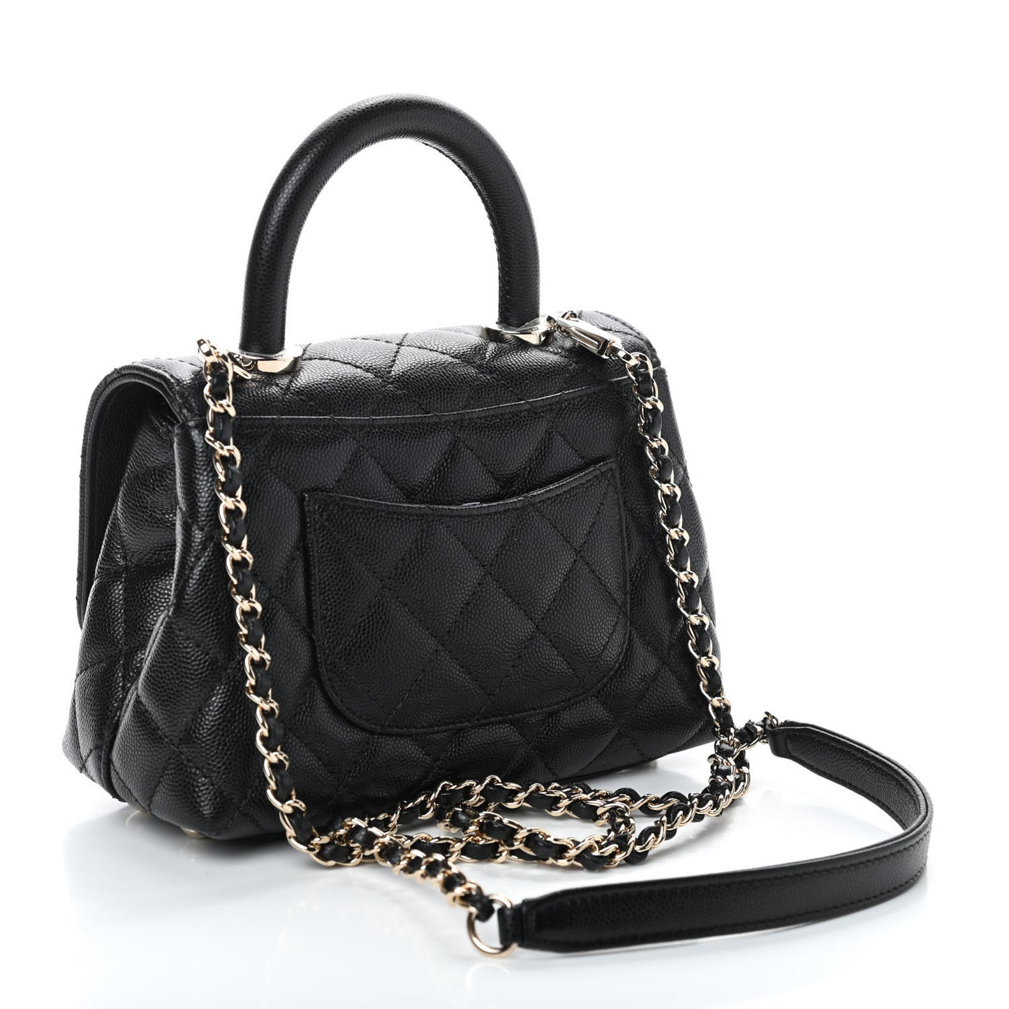 Caviar Quilted Extra Mini Coco Handle Flap Black