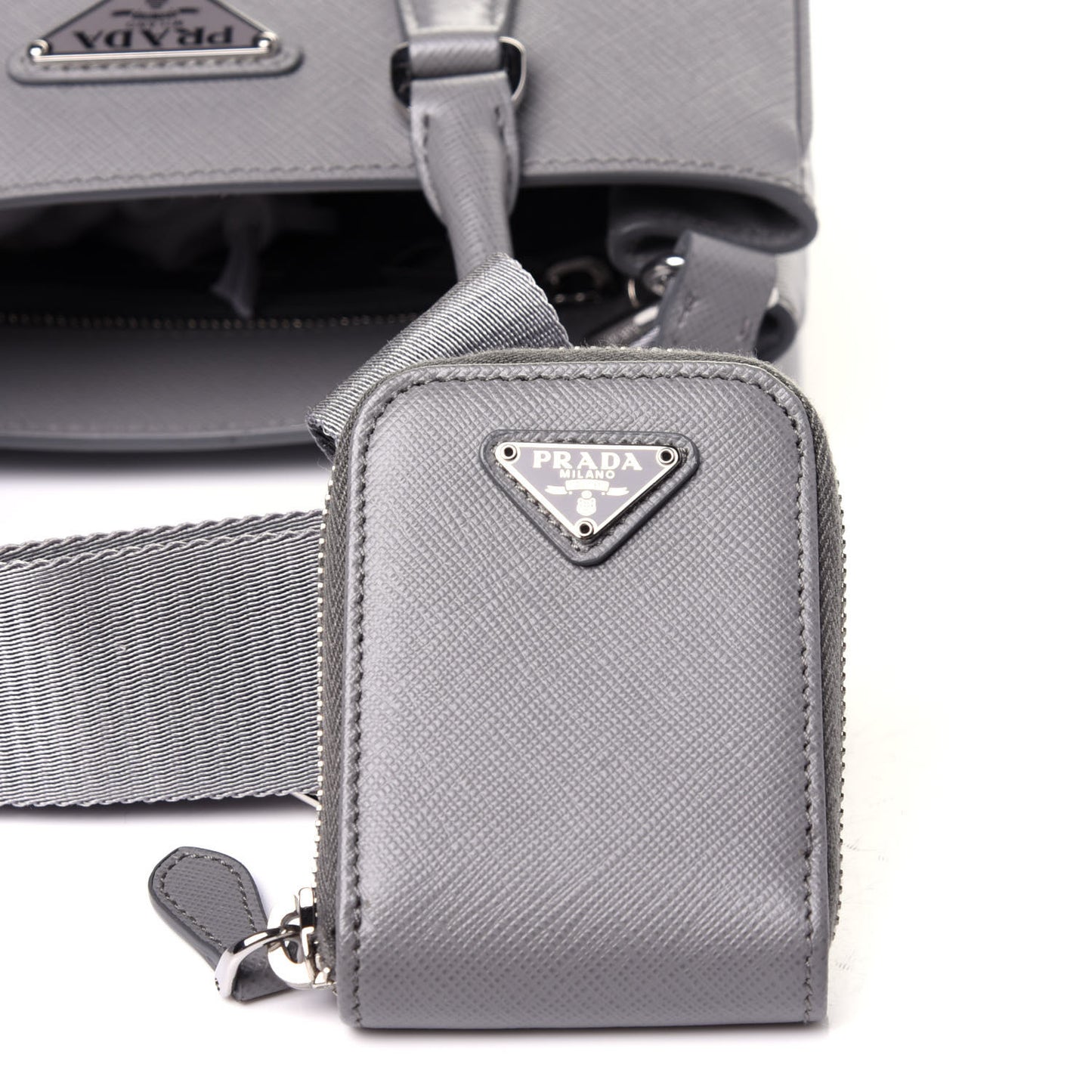 Saffiano Lux Micro Galleria Shoulder Bag Ardesia