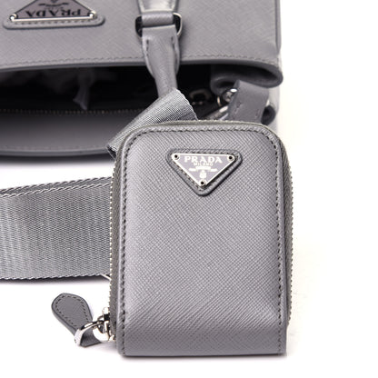 Prada Saffiano Lux Micro Galleria Shoulder Bag Ardesia 10 of 14