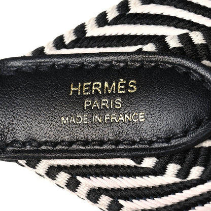 Hermes Toile Swift 50mm Sangle Cavale Shoulder Strap Black Ecru 4 of 5