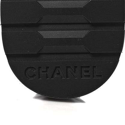Chanel Shiny Calfskin Quilted Lace Up Combat Boots 38 Black 6 of 9