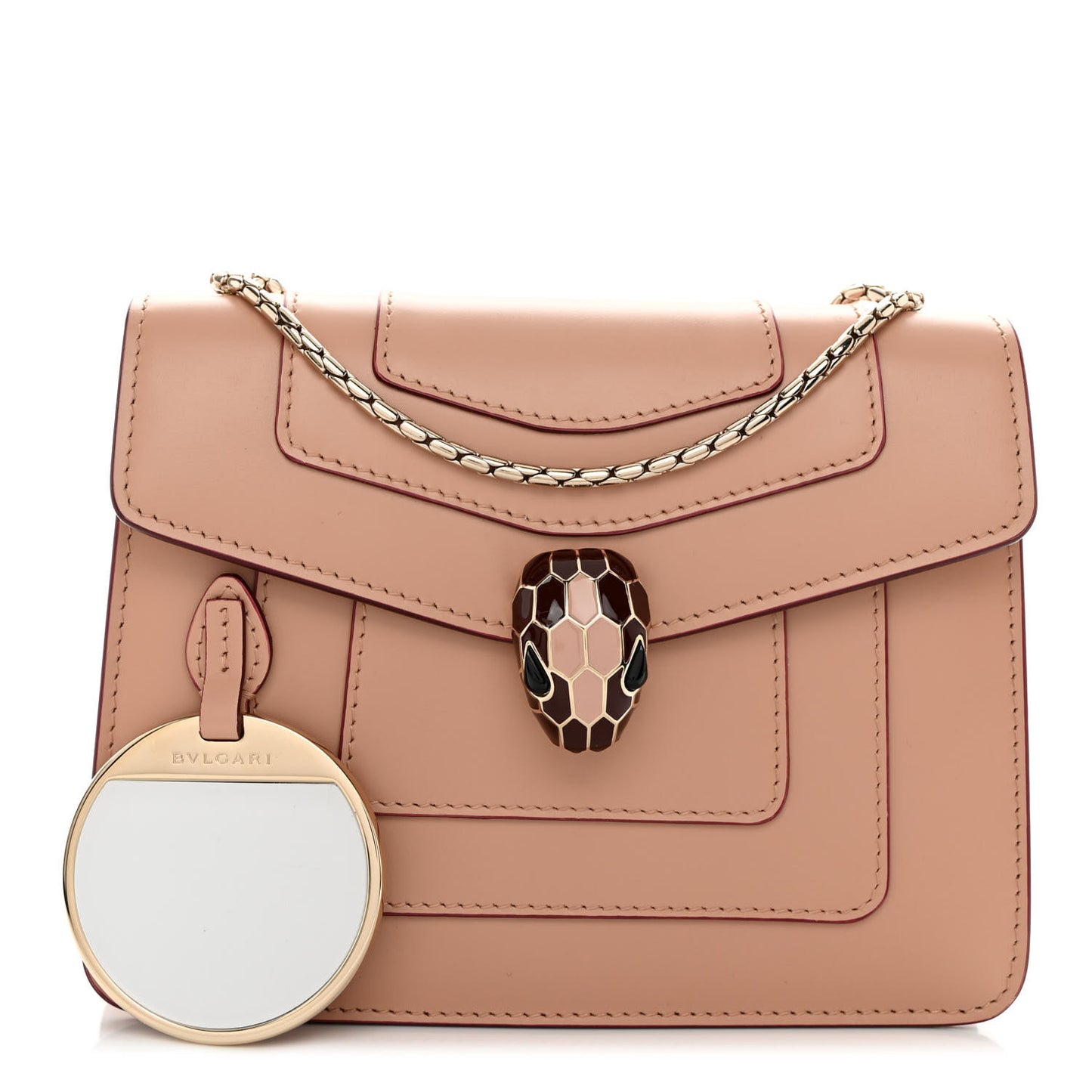 Calfskin Serpenti Forever Crossbody Bag Beige
