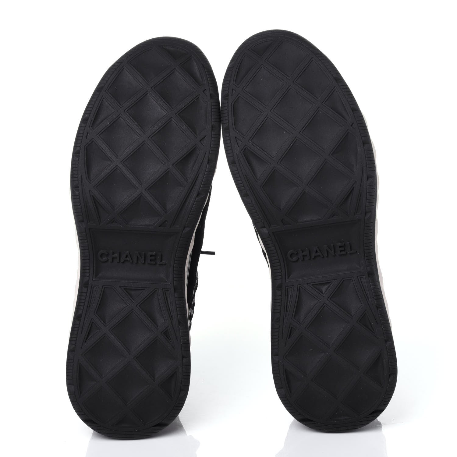 Chanel Suede Calfskin Embroidered CC Sneakers 39 Black 7 of 11