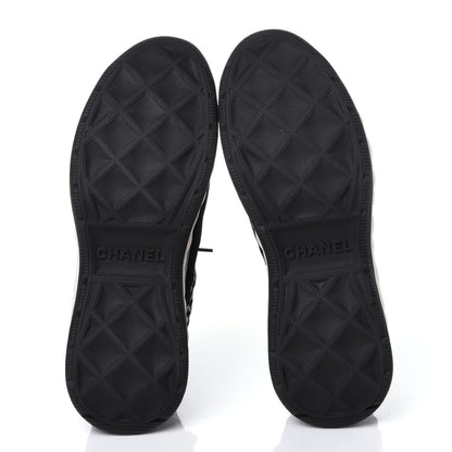 Chanel Suede Calfskin Embroidered CC Sneakers 39 Black 7 of 11