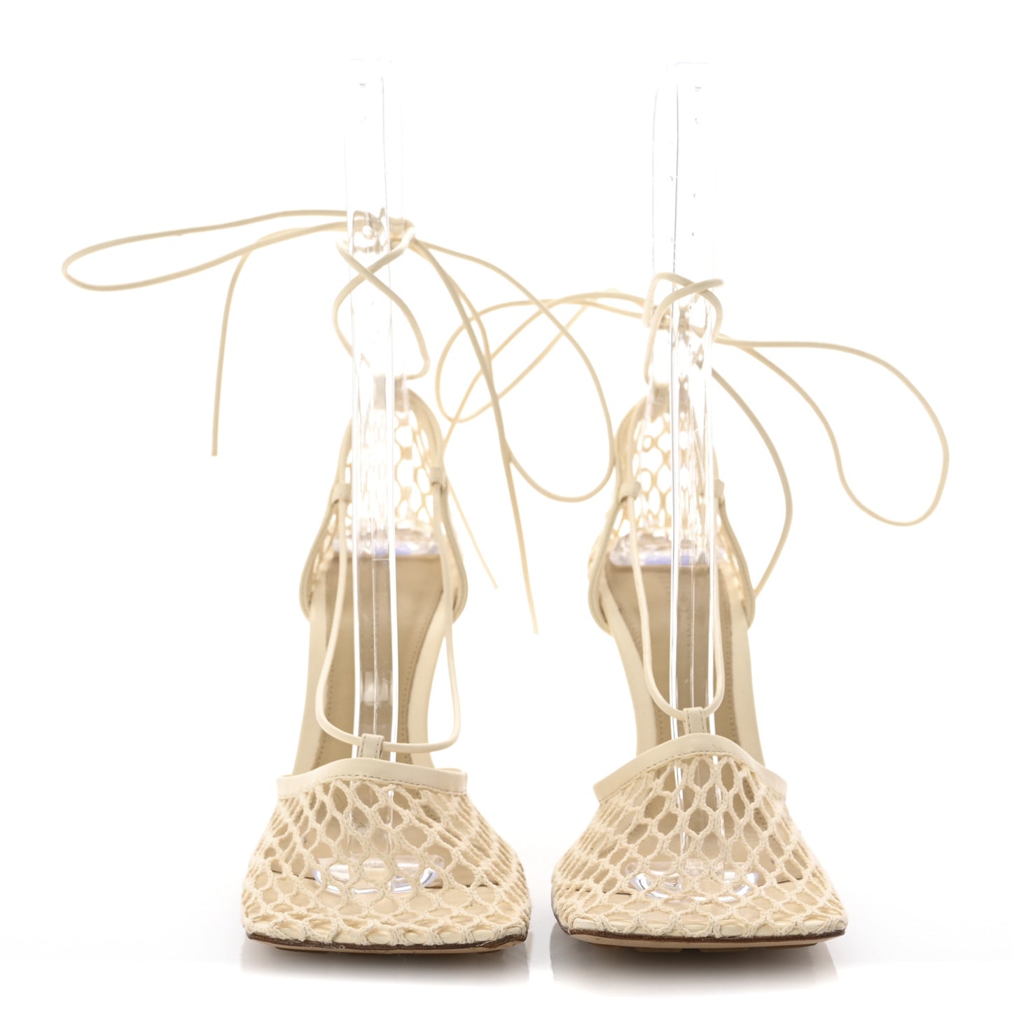 Mesh Nappa Stretch Ankle Tie Sandals 37.5 Toile