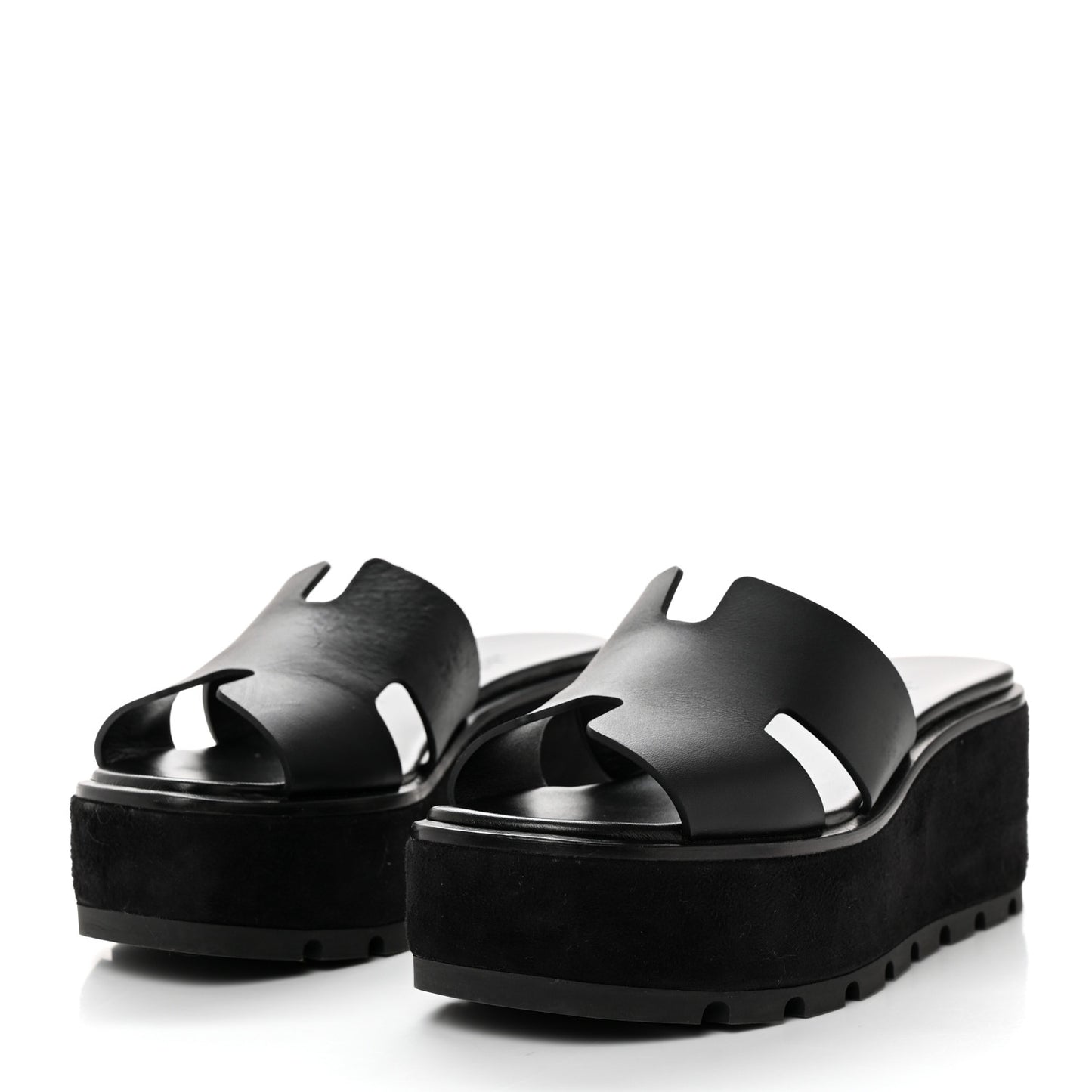 Calfskin Suede Eze 30 Sandals 36 Black