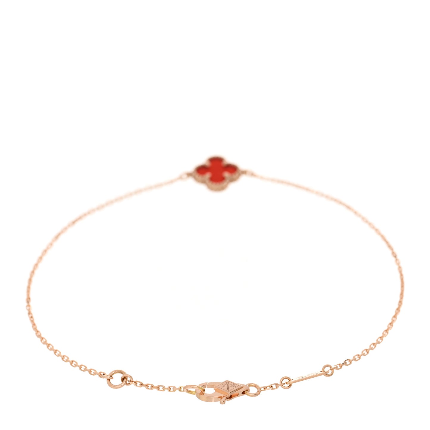 18K Rose Gold Carnelian Sweet Alhambra Bracelet