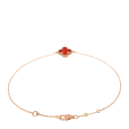 Van Cleef & Arpels 18K Rose Gold Carnelian Sweet Alhambra Bracelet 2 of 4