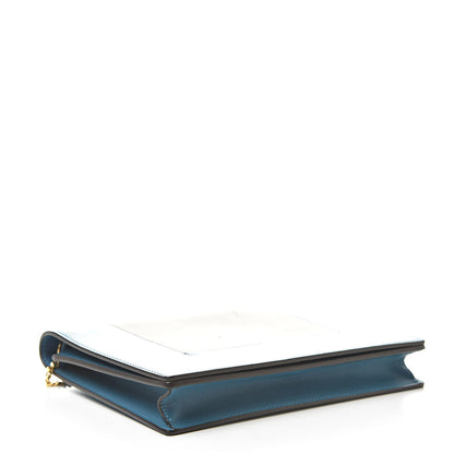 Celine Smooth Lambskin Frame Evening Chain Clutch Turchese Liquorice 4 of 14