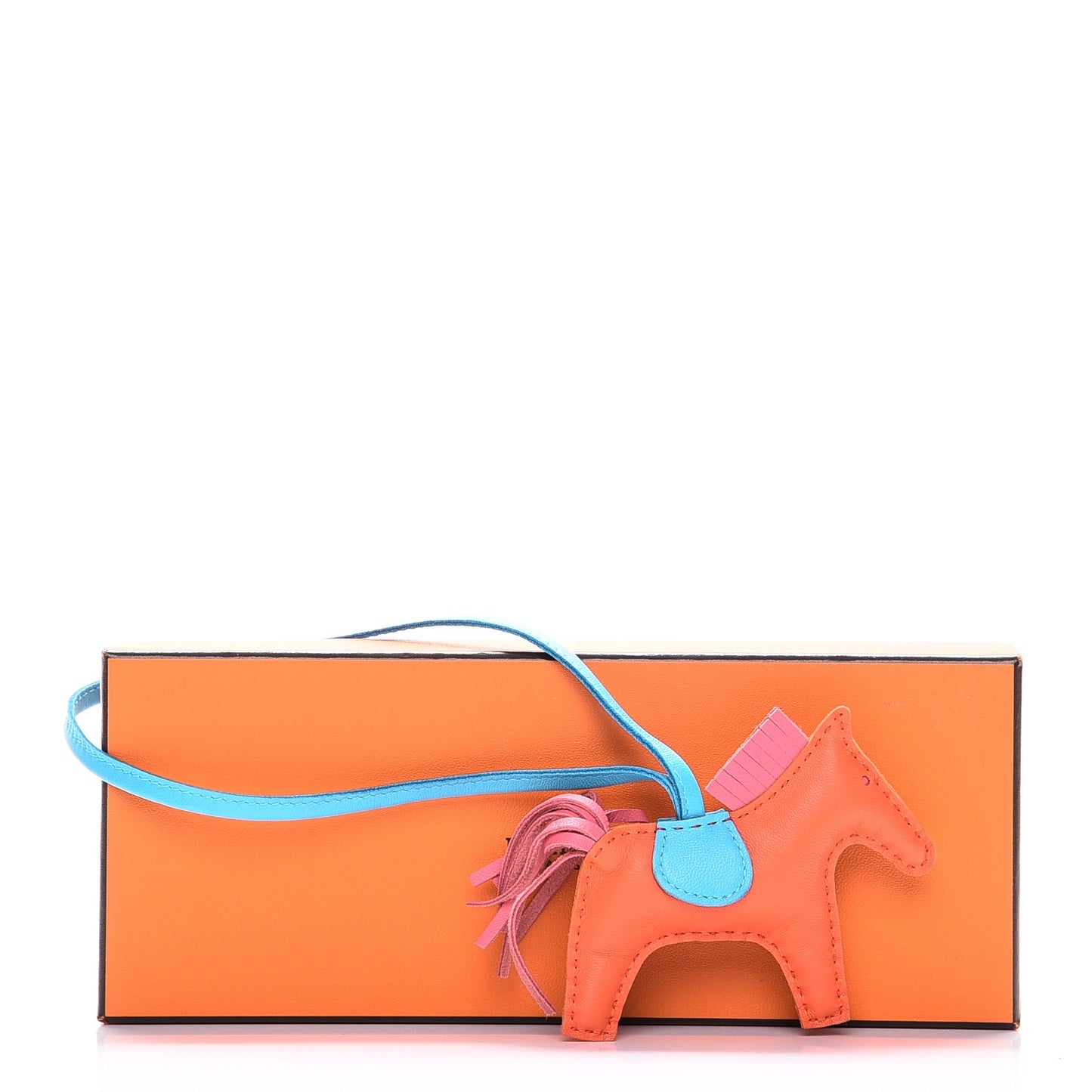 Milo Lambskin Grigri Rodeo Horse Bag Charm PM Orange Poppy Rose Azalee Bleu Azteque