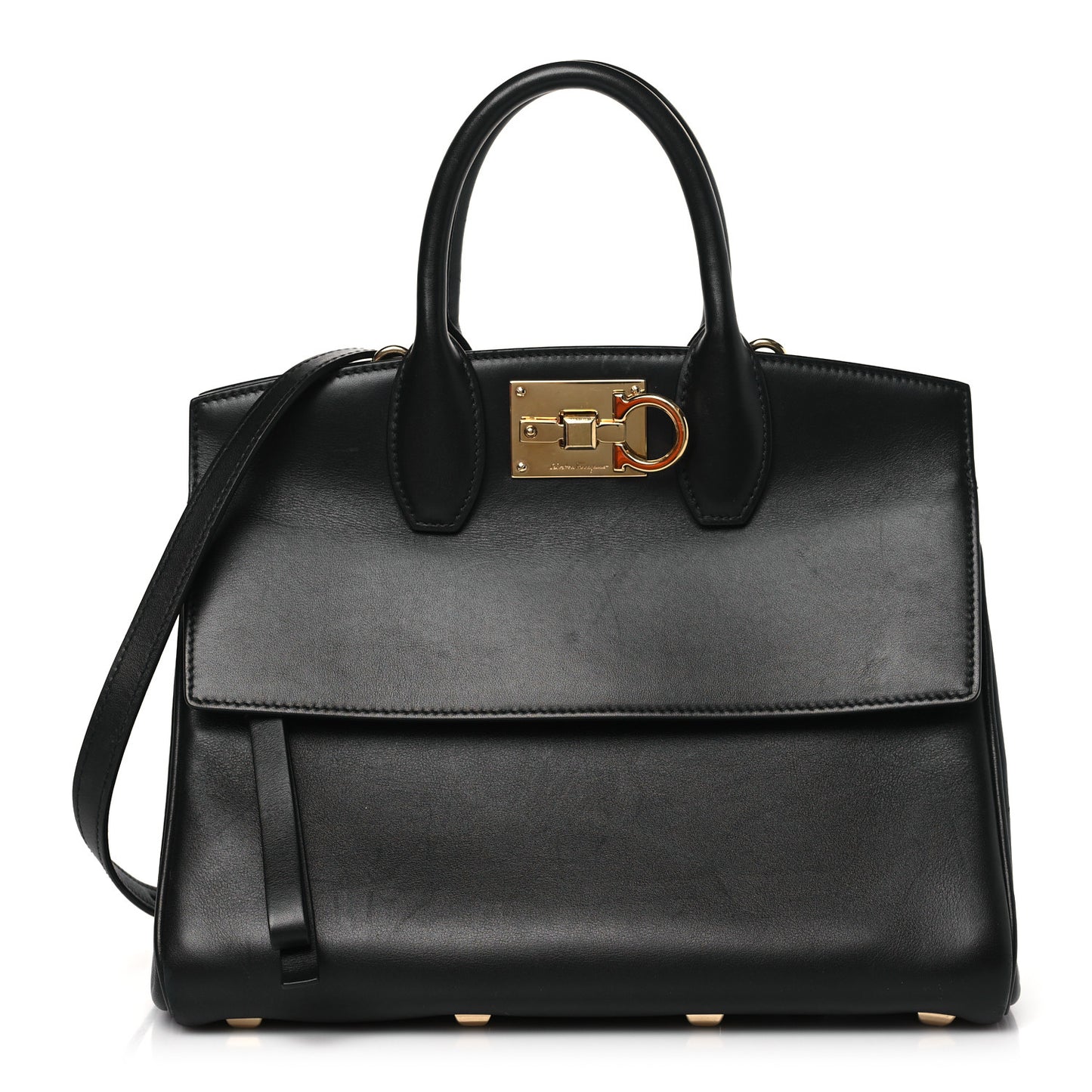 Calfskin Medium Studio Bag Black