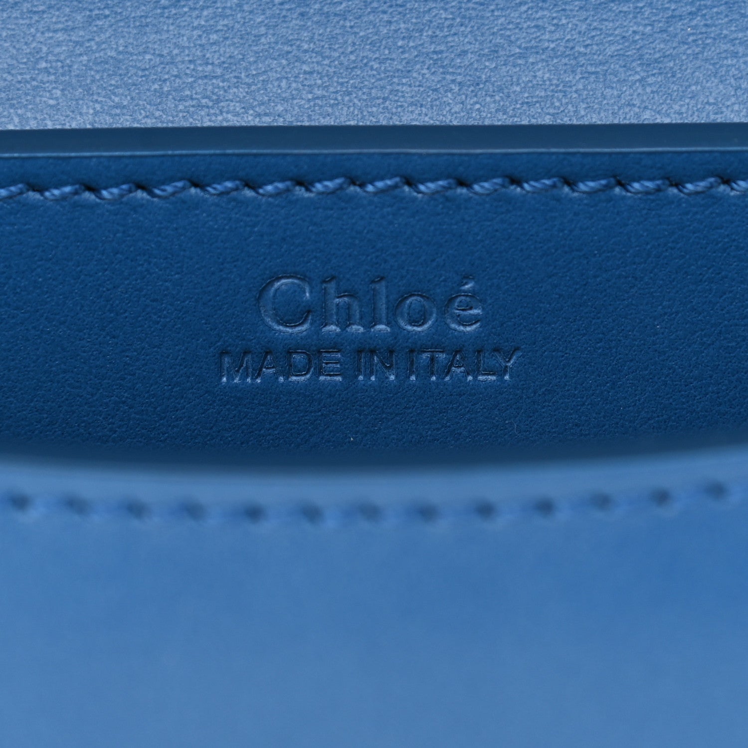 Chloe Calfskin Suede C Clutch With Chain Smoky Blue 6 of 9