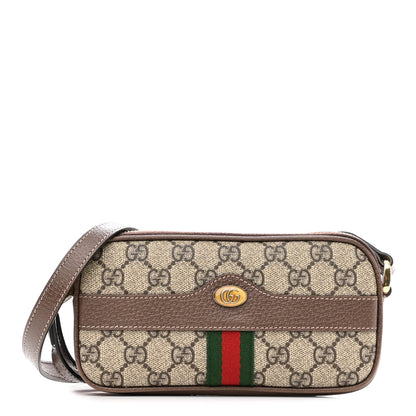 Gucci GG Supreme Monogram Web Mini Ophidia GG Bag Brown 1 of 11