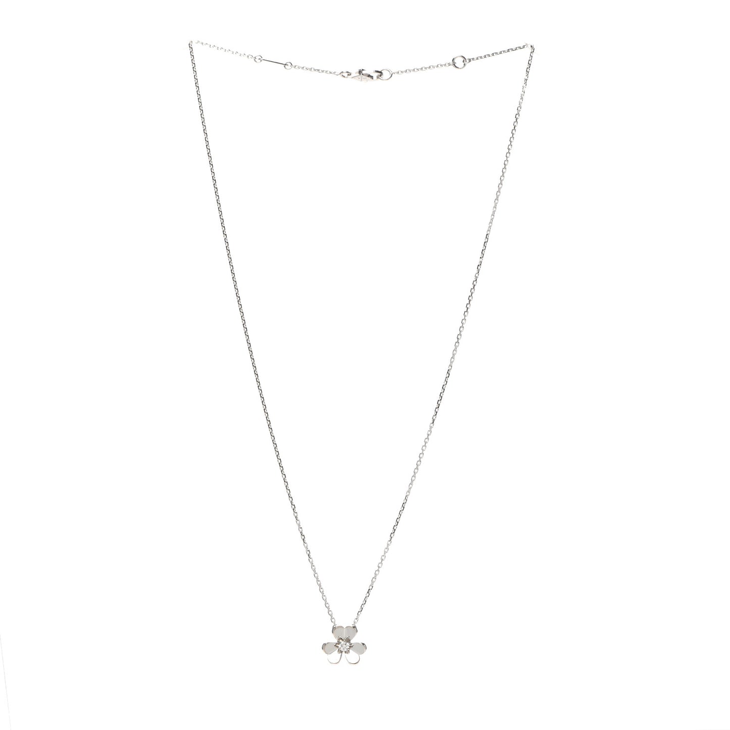 18K White Gold Diamond Mini Frivole Pendant Necklace