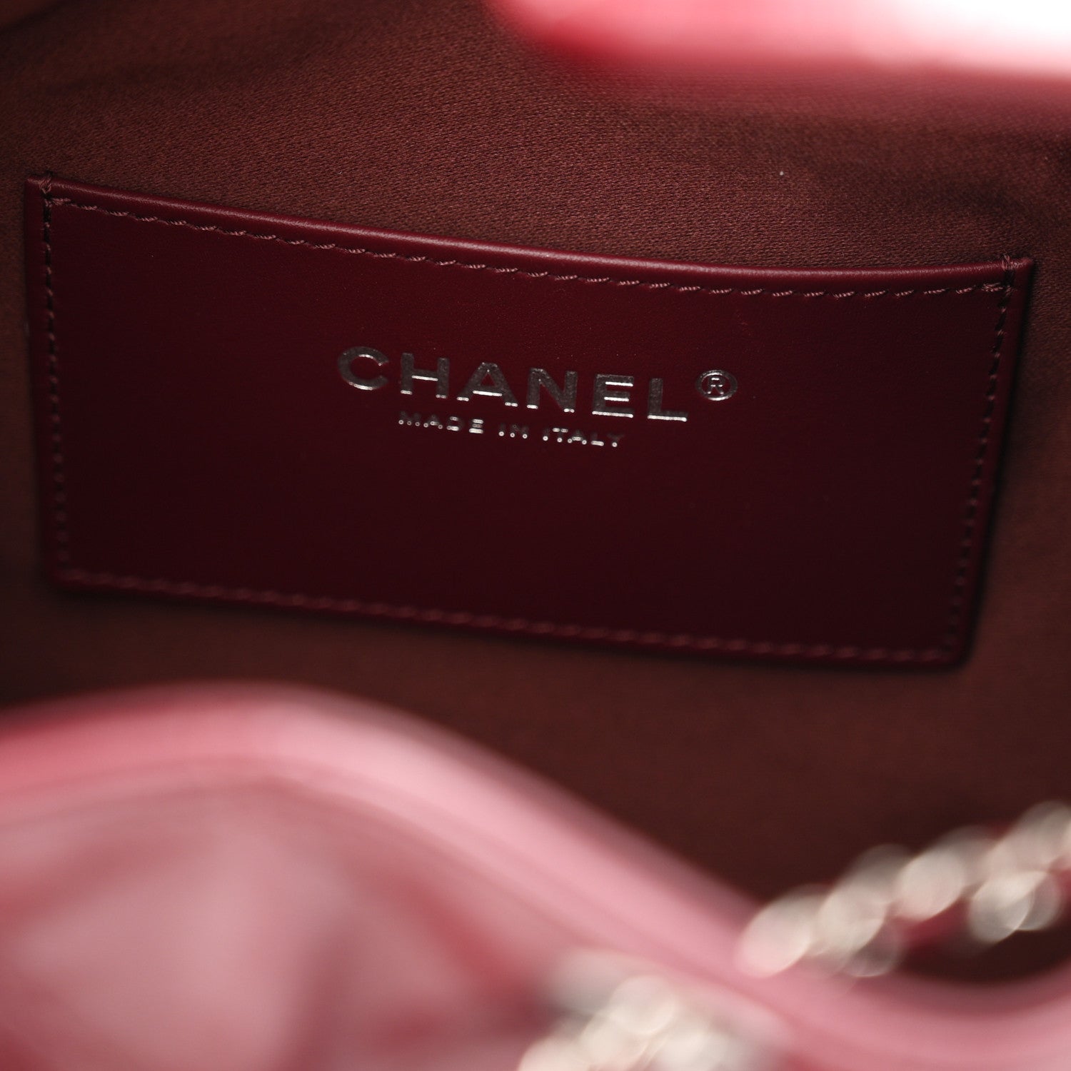 Chanel Shiny Calfskin Quilted Small Chanel 25 Handbag Burgundy 6 of 10
