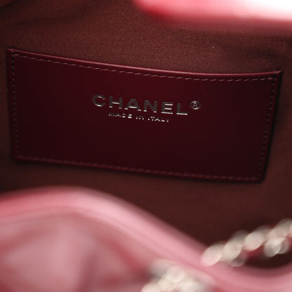 Chanel Shiny Calfskin Quilted Small Chanel 25 Handbag Burgundy 6 of 10