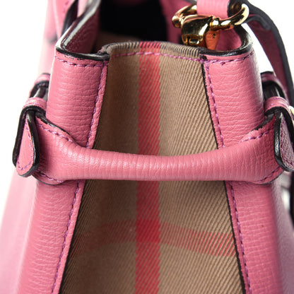 Burberry Grainy Calfskin House Check Small Banner Tote Mauve Pink 12 of 13