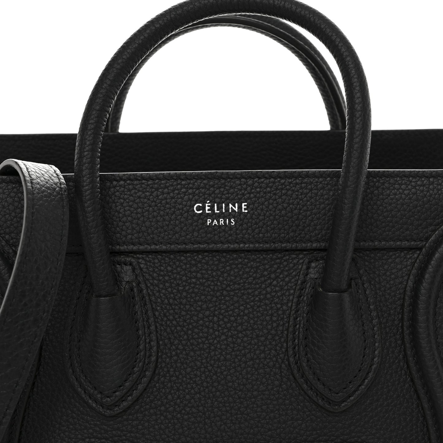 Drummed Calfskin Nano Luggage Black