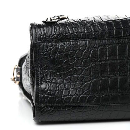 Balenciaga Calfskin Crocodile Embossed Classic Hardware City Black 6 of 10