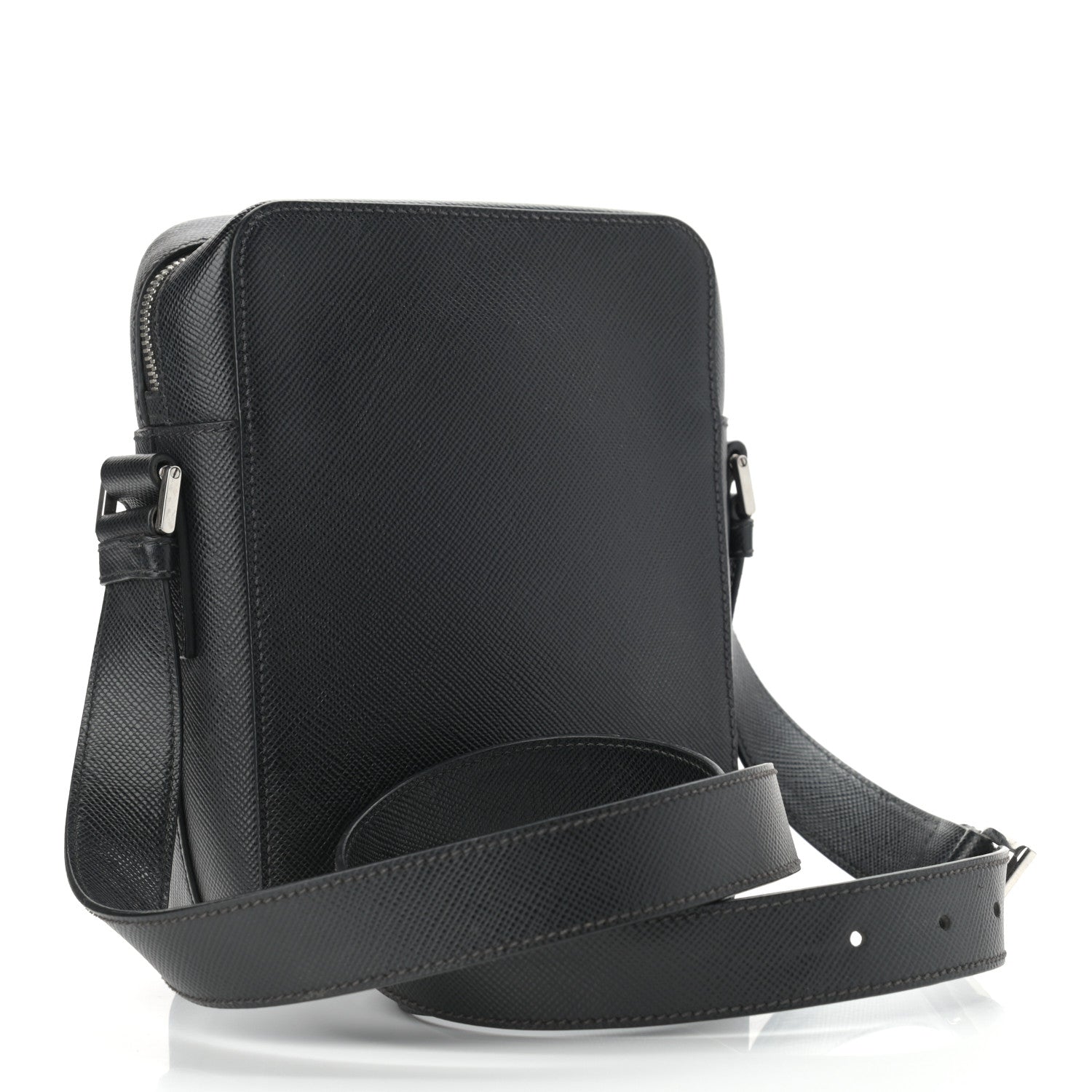 Prada Saffiano Flat Messenger Bag Black 2 of 11