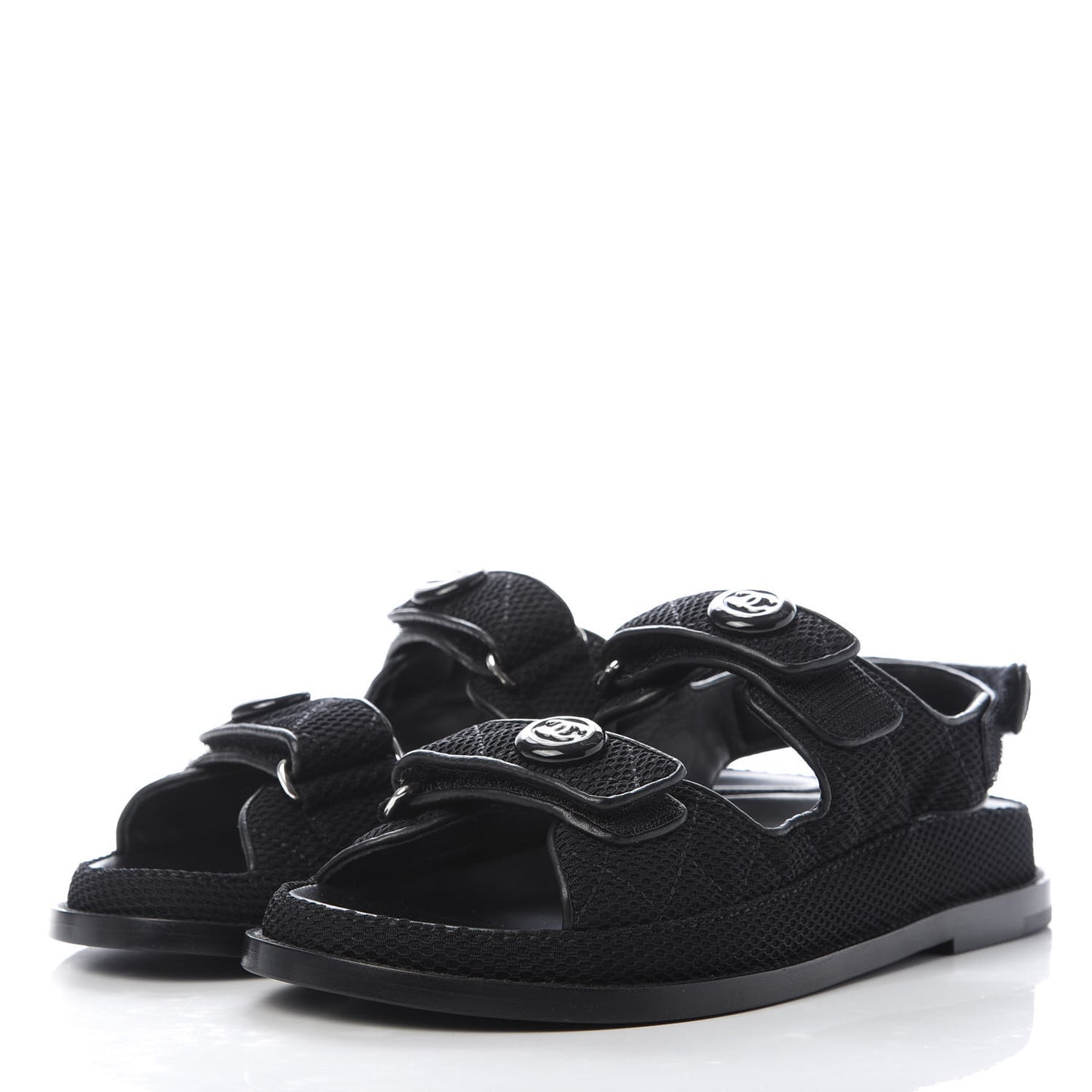 Fabric Velcro Dad Sandals 36.5 Black