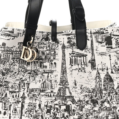 Christian Dior Canvas Large Paris Allover Large Toujours Latte Black 9 of 14