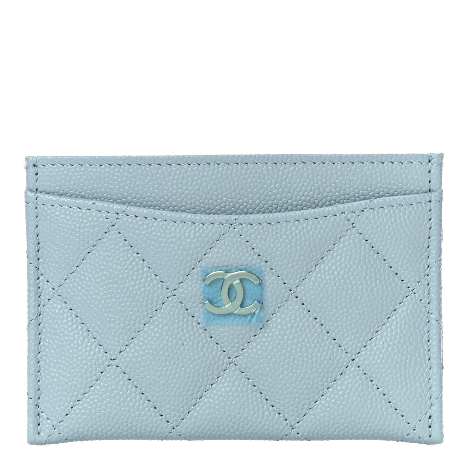 Chanel Caviar Quilted Card Holder Light Blue 1 of 13