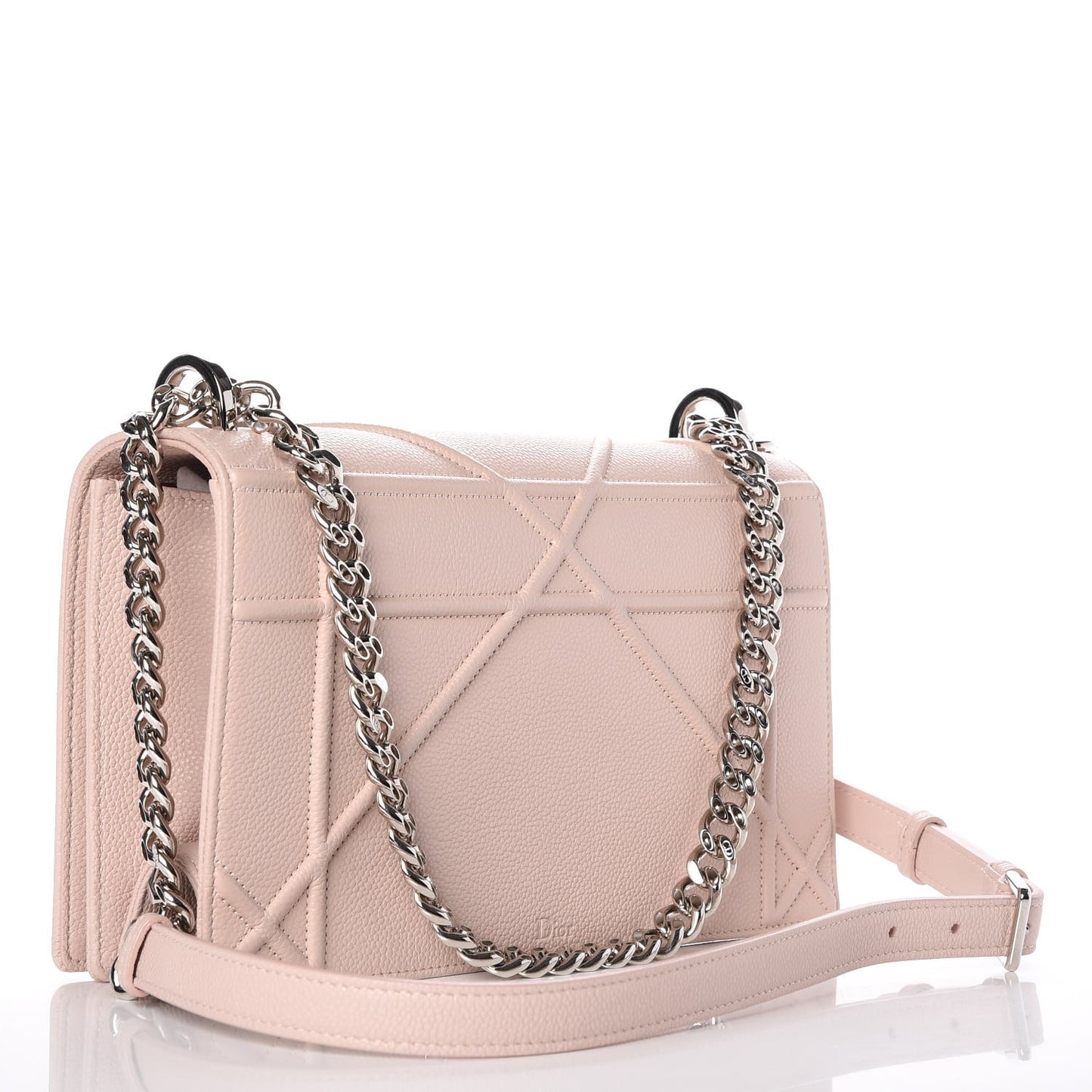 Grained Calfskin Cannage Medium Diorama Flap Bag Rose Poudre