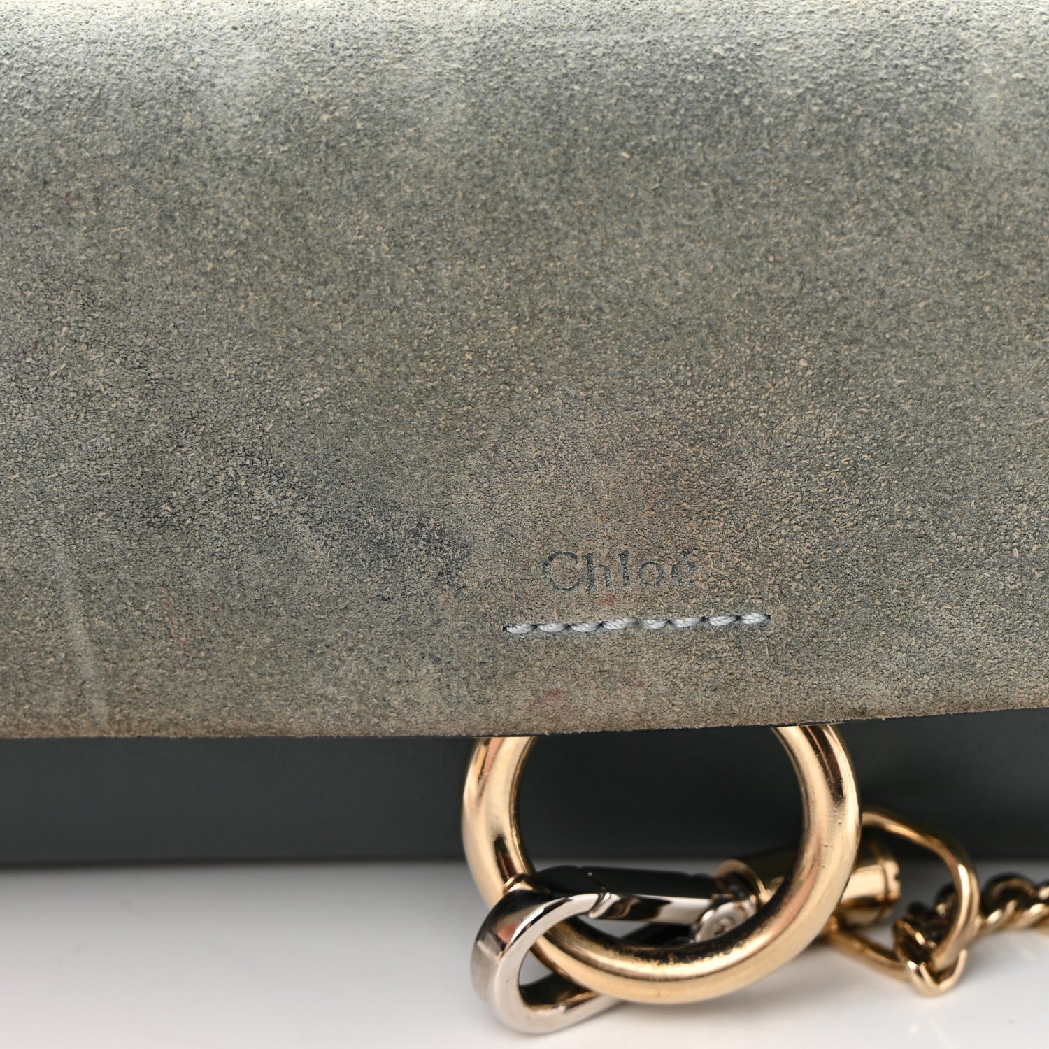Chloe Suede Calfskin Mini Faye Shoulder Bag Cloudy Blue 15 of 19