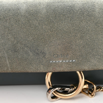 Chloe Suede Calfskin Mini Faye Shoulder Bag Cloudy Blue 15 of 19