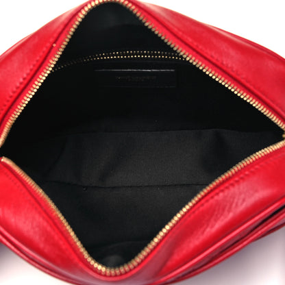 Saint Laurent Lambskin Quilted Monogram Victoire Camera Bag Rouge Eros 8 of 10