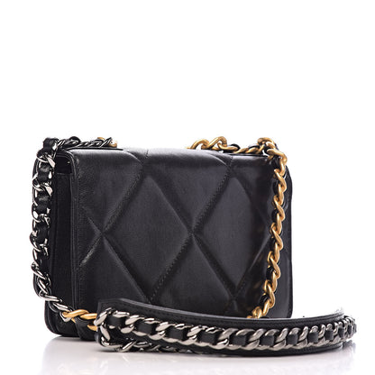 Chanel Goatskin Quilted 19 Wallet On Chain WOC Black 3 of 15
