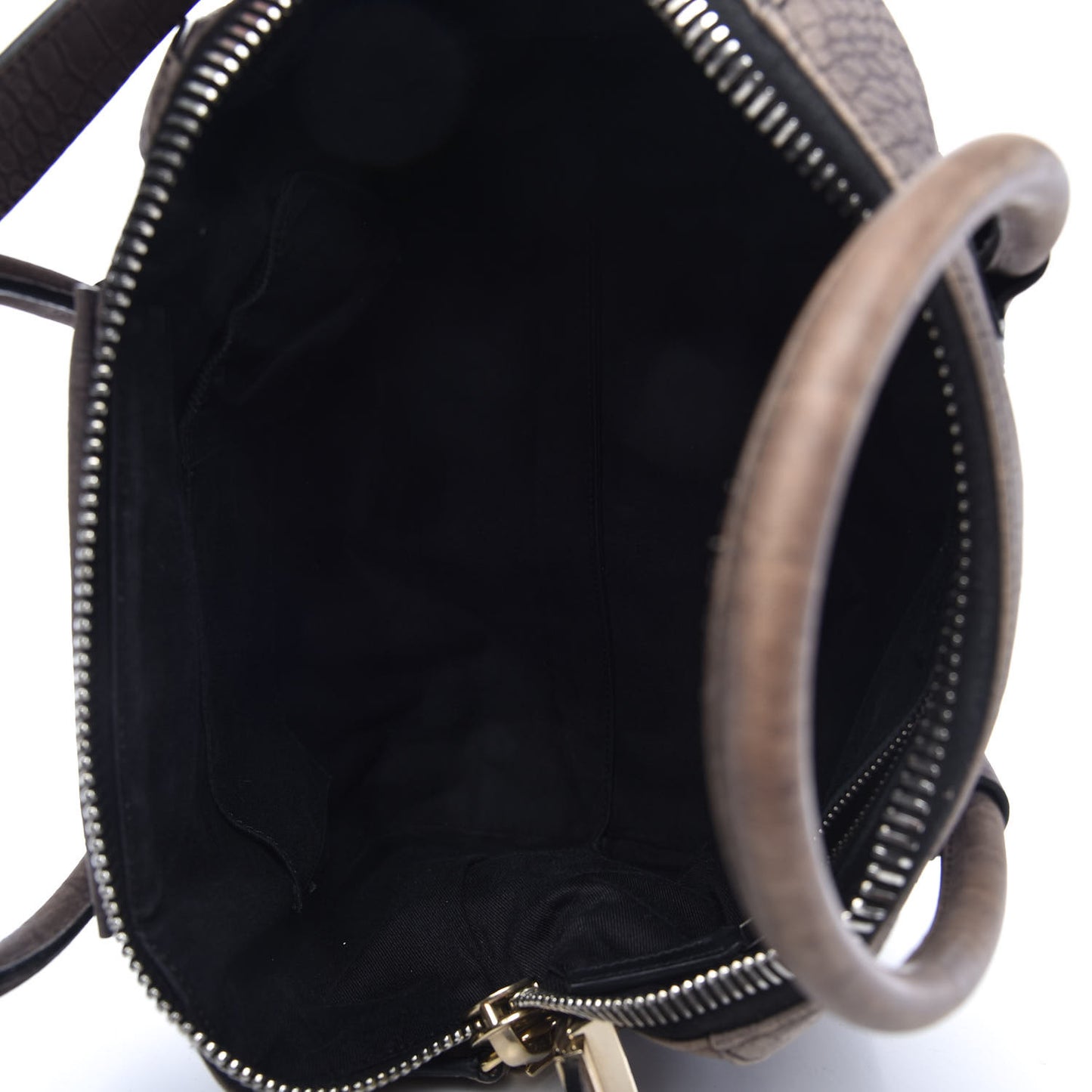 Nubuck Crocodile Embossed Medium Antigona Washed Black
