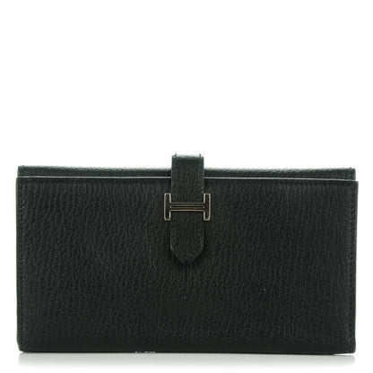Hermes Chevre Mysore Bearn Tri-Fold Wallet Black 1 of 11