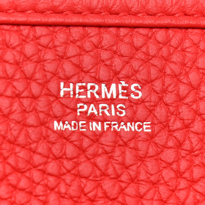 Hermes Taurillon Clemence Evelyne III PM Rouge De Coeur 11 of 21