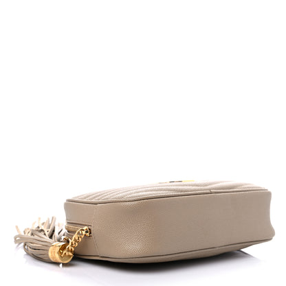 Saint Laurent Grain De Poudre Matelasse Monogram Mini Lou Camera Bag Dark Latte 4 of 10