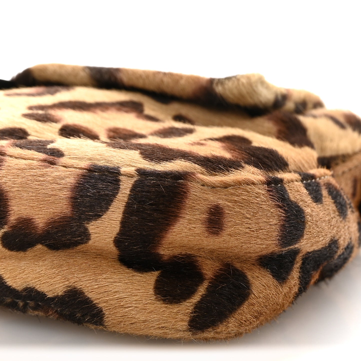 Calf Hair Leopard Print Baguette Brown