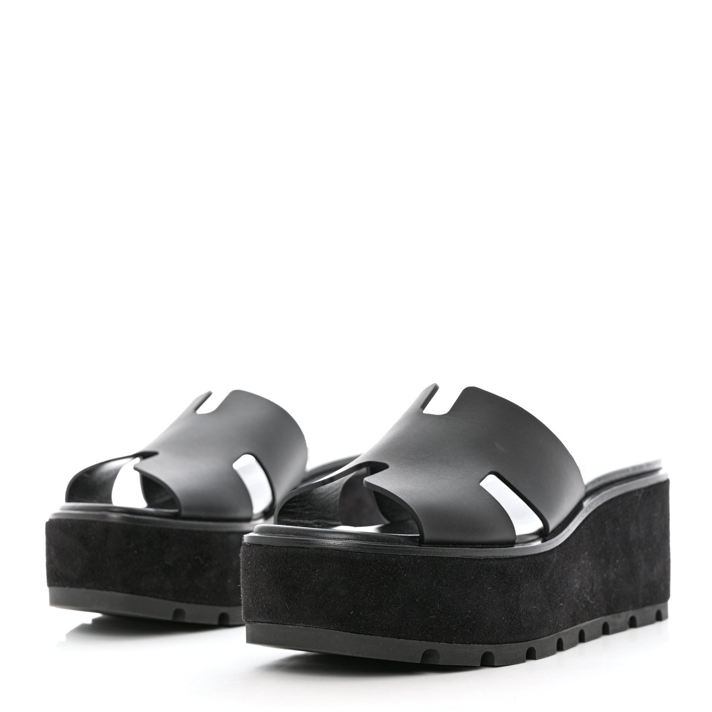 Calfskin Suede Eze 30 Sandals 38 Black