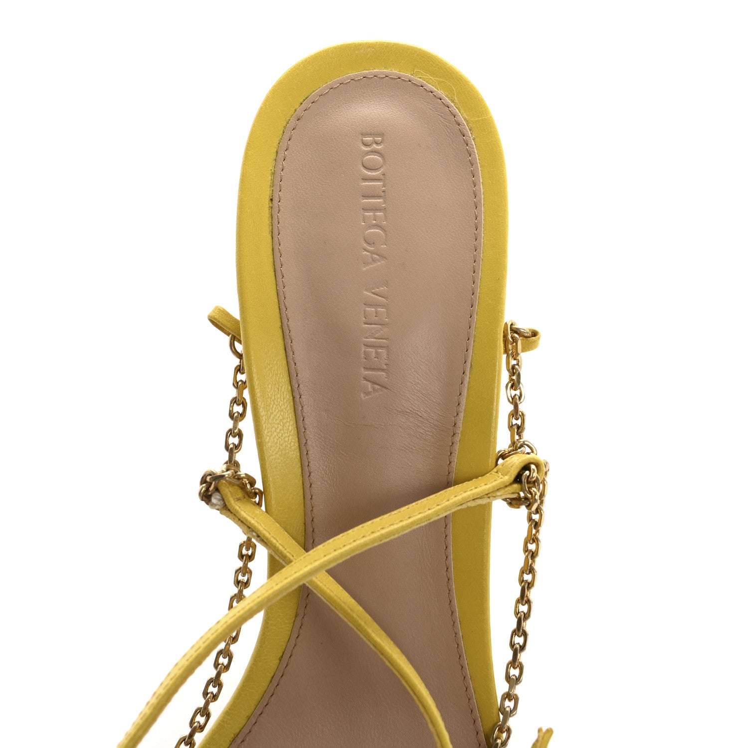 Bottega Veneta Lambskin Stretch Chain Strap 90mm Sandals 41 Buttercup 7 of 14