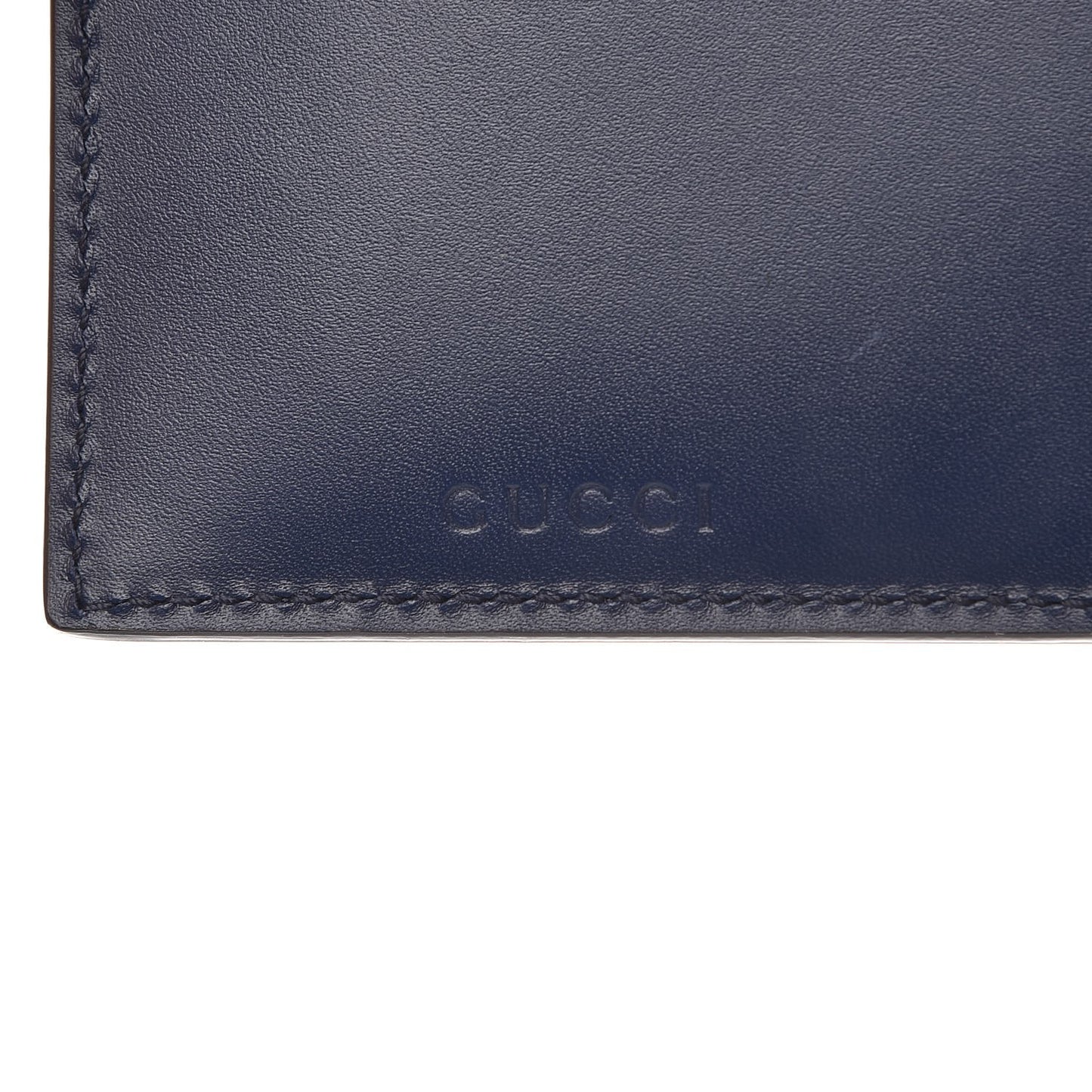 Calfskin GucciGhost Coin Case Card Holder Blue Agata Hibiscus Red
