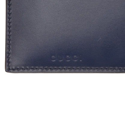 Gucci Calfskin GucciGhost Coin Case Card Holder Blue Agata Hibiscus Red 6 of 9