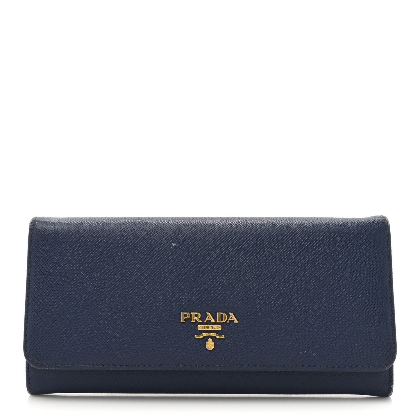 Saffiano Metal Continental Flap Travel Wallet Bluette