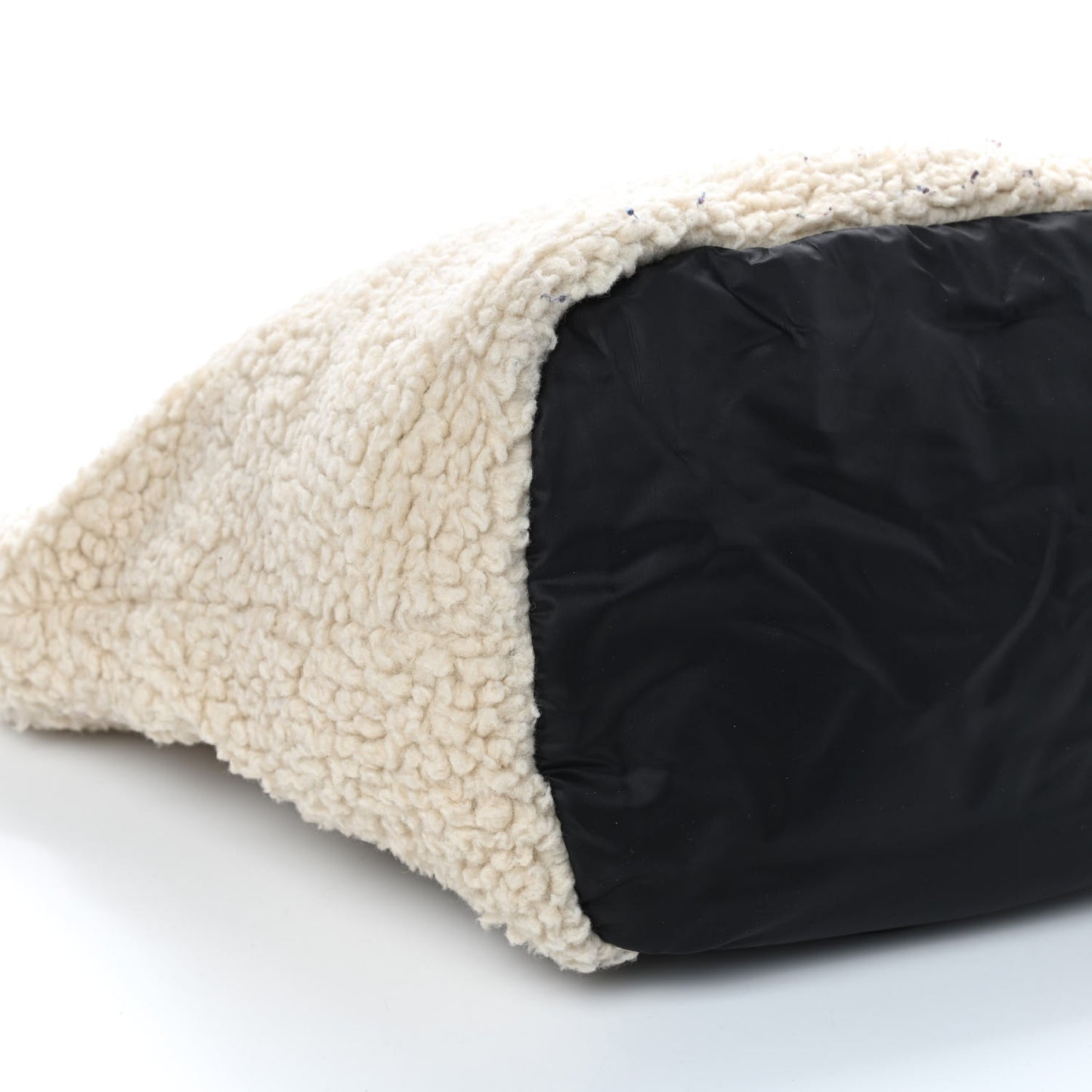 Wool Nylon Quilted Coco Neige Tote Black Ecru